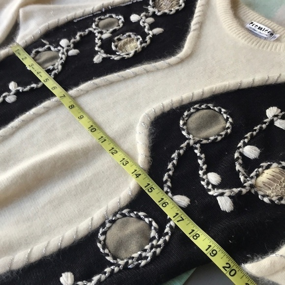 Vintage Premiere Designer Sequin/Snake Skin Rabbit Hair‎ Wool Blend Sweater - Picture 6 of 7